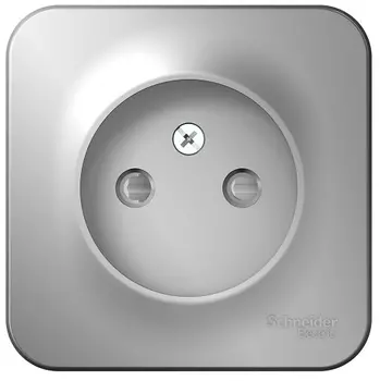 Розетка Systeme Electric BLNRA001113 б/з со шторками 16А, 250В, изолир. пластина Алюминий наруж