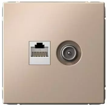 Розетка Systeme Electric GAL001289 ArtGallery двойная ТВ + компьютерная RJ45, кат. 5Е, Песочный