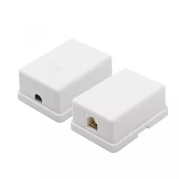 Розетка телефонная Greenconnect GA-TLUS-022 на 1 порт RJ-11 6P4C, накладная, белая
