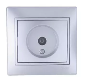 Розетка телевизионная Lezard 701-1010-129 проходная TV СП Mira серый металлик