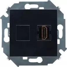 Розетка Simon 1591407-038 Simon 15 Графит HDMI, аудио/видео, v1.4, тип А