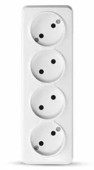 Розетка TOKOV ELECTRIC TKE-FR-R4-C01 4-м ОП Frea 16А IP20 250В без заземл. АБС-пластик бел