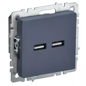 Розетка USB IEK BR-U21-D31-K35 BRITE тип A+тип A 3,1А РЮ10-1-БрМ Маренго