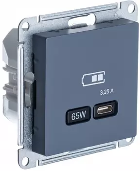 Розетка USB Systeme Electric ATN000727 AtlasDesign тип-С 65Вт высокоскор.заряд. QC, PD, механизм, Грифель
