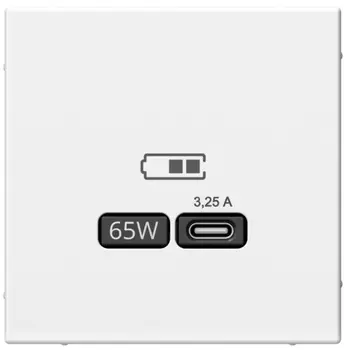 Розетка USB Systeme Electric GAL001327 ArtGallery тип-С 65Вт высокоскор.заряд. QC, PD, механизм, Лотос