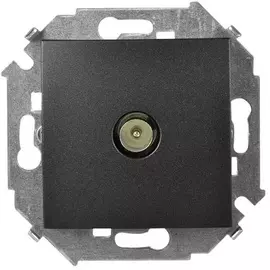 Розетка Simon 1591475-038 Simon 15 Графит TV одиночная, винт. зажим