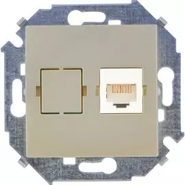 Розетка Simon 1591551-034 компьютерная rj45 кат.5e (AMP), шампань