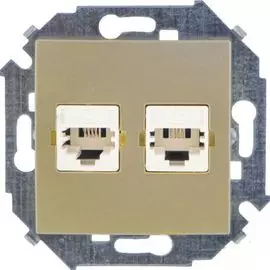 Розетка Simon 1591589-034 Simon 15 Шампань ТЛФ 2-я RJ11, винт.заж.