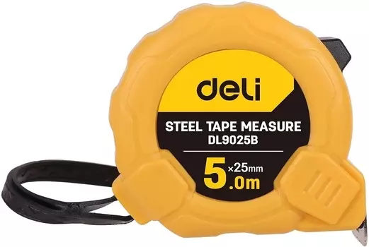 Рулетка Deli DL9025B 5м*25мм, метрическая, ударопрочный корпус