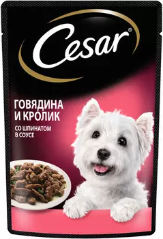 CESAR Говядина,кролик,шпинат Корм влаж.д/собак пауч 85г