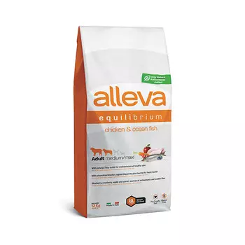 ALLEVA Equilibrium Adult All Breeds Chicken&amp;Ocean Fish Корм сух.кур./океан.рыба д/собак 12кг