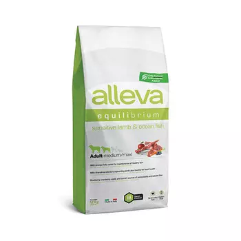 ALLEVA Equilibrium Adult Med&amp;Maxi Sensitive Lamb&amp;Ocean Корм сух.ягн./рыба д/соб.ср/кр.пор.12кг