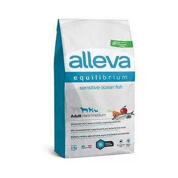 ALLEVA Equilibrium Adult Mini&amp;Med Sensitive Fish Корм сух.рыба д/соб.мел/ср.пор.2кг