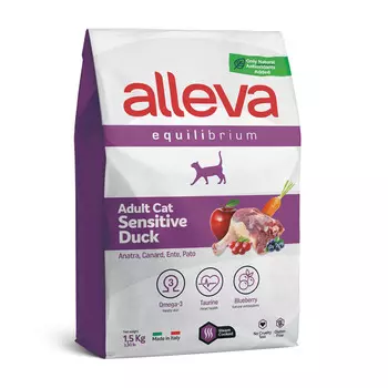 ALLEVA Equilibrium Adult Sensitive Duck Корм сух.утка д/кошек с чувств.пищеварением 10кг