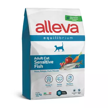 ALLEVA Equilibrium Adult Sensitive Fish Корм сух.рыба д/кошек с чувств.пищеварением 10кг
