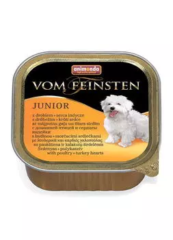 ANIMONDA Vom Feinsten Junior Корм влаж.мясо дом.птицы и сердцем индейки д/щенков и юниоров 150г