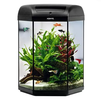 AQUAEL HexaSet II Аквариум шестигранный+светильник черный 41х41х60см 60л