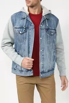 Джинсовая куртка комбинированная с капюшоном LEVI'S