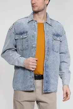 Джинсовая рубашка с эффектом потертости Casual Friday
