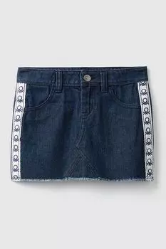 Джинсовая юбка с лампасами Benetton