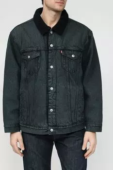 Джинсовая утепленная куртка с меховым воротником LEVI'S