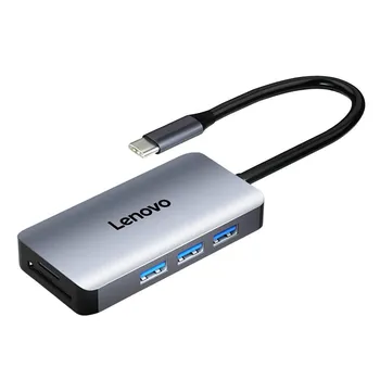 Lenovo LX0806G Концентратор Type-C Конвертер Type-C 7-в-1 Корпус из алюминиевого сплава HD + PD Зарядка серый