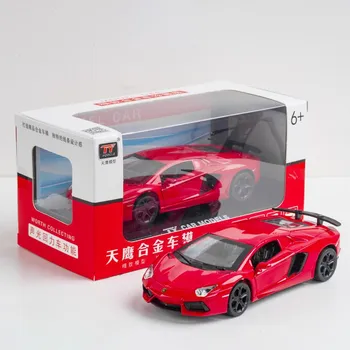 1:32 масштаба LP740, модель автомобиля из сплава, световой и звуковой эффект, литой автомобиль, игрушки для мальчиков, подарок на день рождения, детские игрушки, коллекция автомобилей 1/32-15x7x3.5cm жёлтый