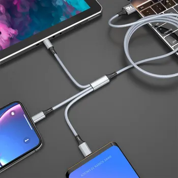USB-кабель KEYSION 3 в 1 для мобильного телефона, зарядный кабель Micro USB Type C для быстрой зарядки iPhone 1.2m синий