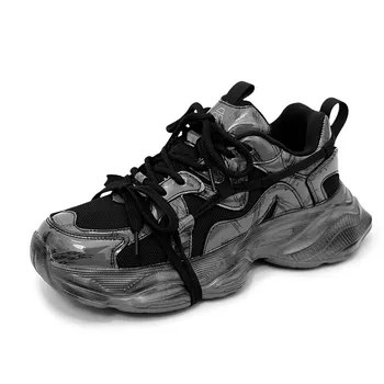 Кроссовки Lu Teng Chunky Sneakers Unisex Low-top, черный