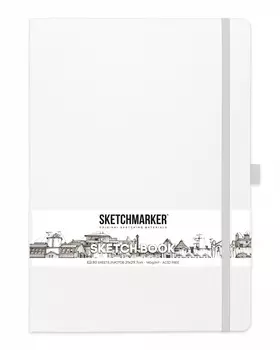 Блокнот для зарисовок Sketchmarker 21х29,7 см 80 л 140 г, твердая обложка Белый