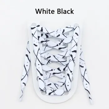 Плоские шнурки Splash Ink для кроссовок, парусиновые повседневные шнурки для теннисной обуви, цветные шнурки для женщин и мужчин 120/140/160 см 120cm