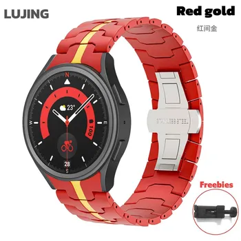 Ремешок из нержавеющей стали для Samsung Galaxy Watch 7 6 5 4 Classic 47 мм 43 мм 42 46 мм 45 мм без зазоров металлический браслет 40 мм 44 мм звеньевой браслет Galaxy watch 4 40mm серебряный