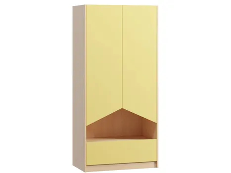 Распашной шкаф Пенни-2 Plywood Mustard