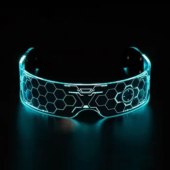 Andy Cool, светодиодные очки, светящиеся солнцезащитные очки, очки в стиле киберпанк, вспышка для вечеринки, рейв, неоновая маска, игрушки, декоративные очки для вокального концерта, диджея Dual control