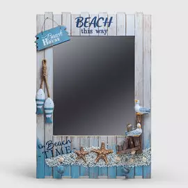 Зеркало Liansheng beach this way, бело-голубое, 48x8x71 см