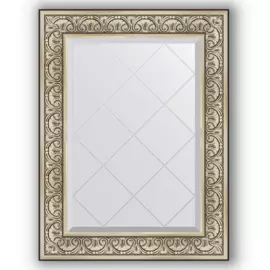 Зеркало с гравировкой в багетной раме Evoform барокко серебро 106 мм 70x92 см
