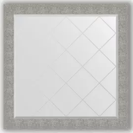 Зеркало с гравировкой в багетной раме Evoform чеканка серебряная 90 мм 106x106 см
