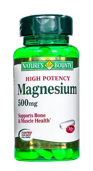Nature's Bounty Магний 500 мг, 100 таблеток (Nature's Bounty, Минералы)