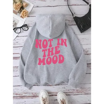 Not In The Mood Personality Letter Male Hoody Fashion S-XXL Autumn Sweatshirt High Quality Hooded Simple Casual Sportswear S