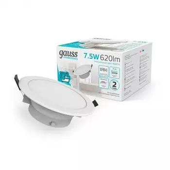 Встраиваемый светильник светодиодный IP54 Gauss Elementary Downlight 999420207