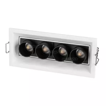 Светильник линейный встраиваемый LED MS-ORIENT-BUILT-TURN-TC-S67x150-10W Warm3000 (WH-BK, 30 deg, 230V) (Arlight, IP20 Металл, 5 лет) 031929
