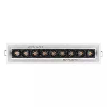Светильник линейный встраиваемый LED MS-ORIENT-BUILT-TURN-TC-S67x300-20W Day4000 (WH-BK, 30 deg, 230V) (Arlight, IP20 Металл, 5 лет) 032231