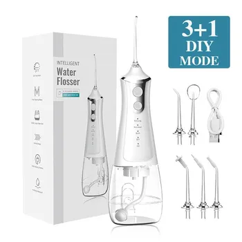 Портативный ирригатор для полости рта, НОВЫЙ DIY Modes, ирригатор для полости рта, 5 насадок, ирригационная машина для промывания полости рта чёрный
