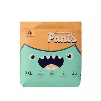 SUPERGREEN Подгузники-трусики Premium baby Pants размер XXL ( вес 16-20 кг) 36.0