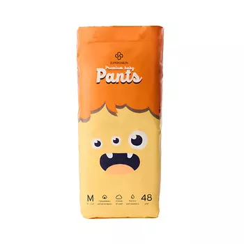 SUPERGREEN Подгузники-трусики Premium baby Pants размер M( вес 9-13 кг) 48.0