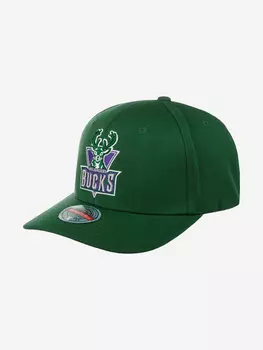 Бейсболка MITCHELL NESS HHSS3260-MBUYYPPPGREN Milwaukee Bucks NBA (зеленый), Зеленый