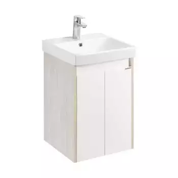 Тумба с раковиной Aquaton Сканди Doors 45 белый - светлое дерево