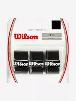 Намотка верхняя Wilson Pro Overgrip Sensation Feel 3Р Черный, Черный