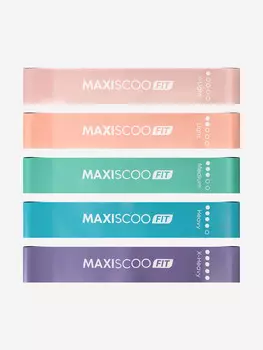 Набор Фитнес Резинок MAXISCOO FIT с Мешком для Хранения, 5 шт, Мультицвет