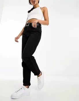 Джинсы ASOS DESIGN Relaxed Mom Jeans, черный